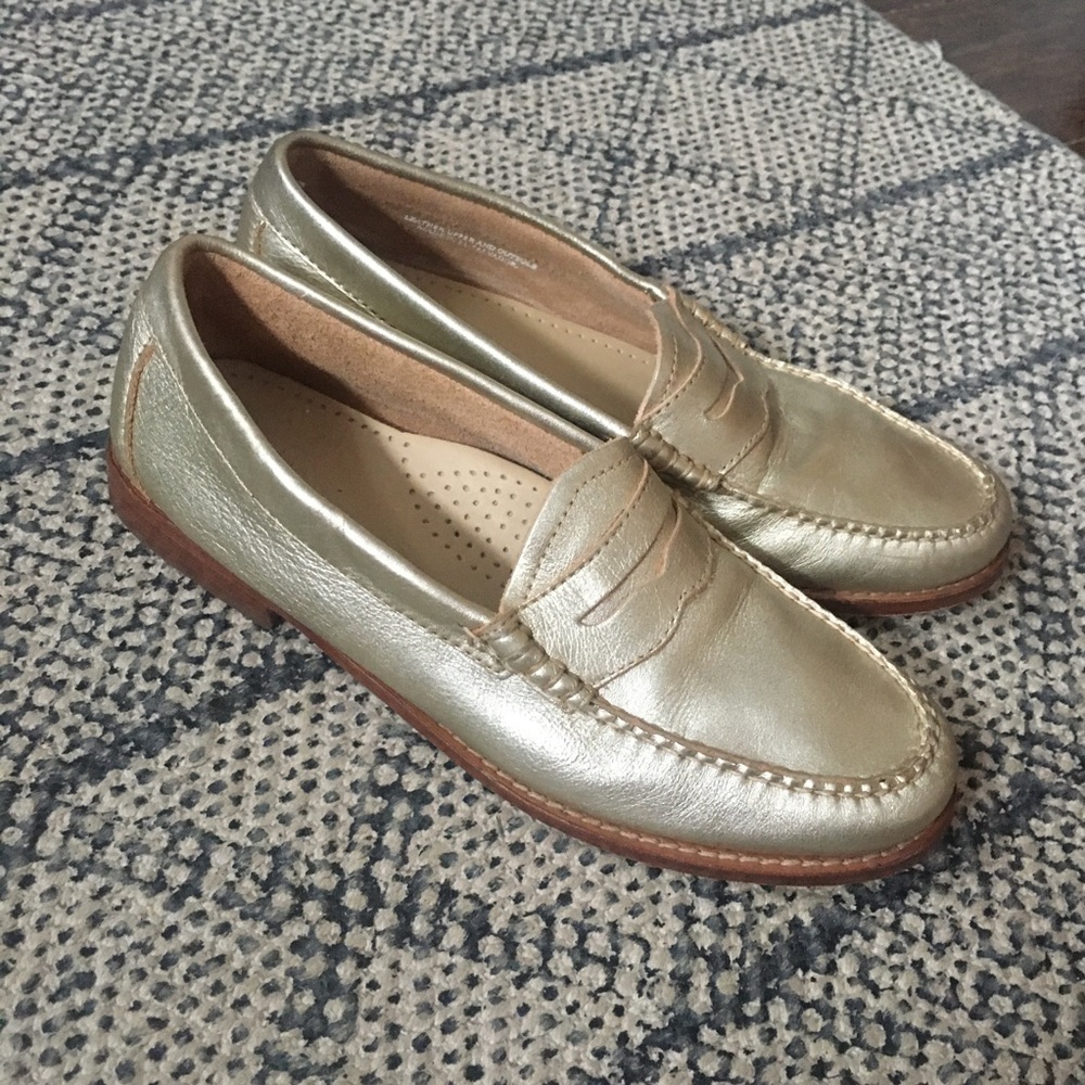 BASS weejuns gold penny loader sz 7.5